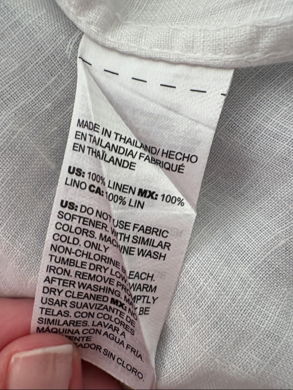 Chico's White Linen Shirt with Fuchsia Floral Print - Picture 5 of 5
